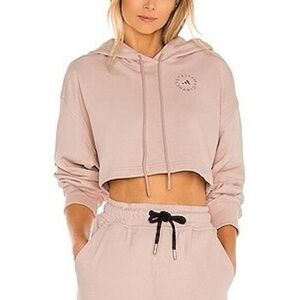 Adidas x Stella McCartney Cropped Hoodie Blush Pink Athleisure Yoga Size L